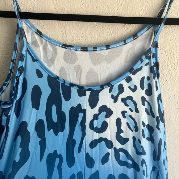 La Mode Woman Blue&Ginger Ombre Leopard Maxi Dress, Size XL - Picture 4 of 6